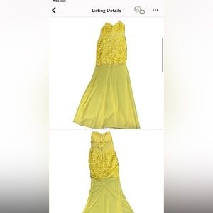 Entry Lace hi low Yellow Strappy dress